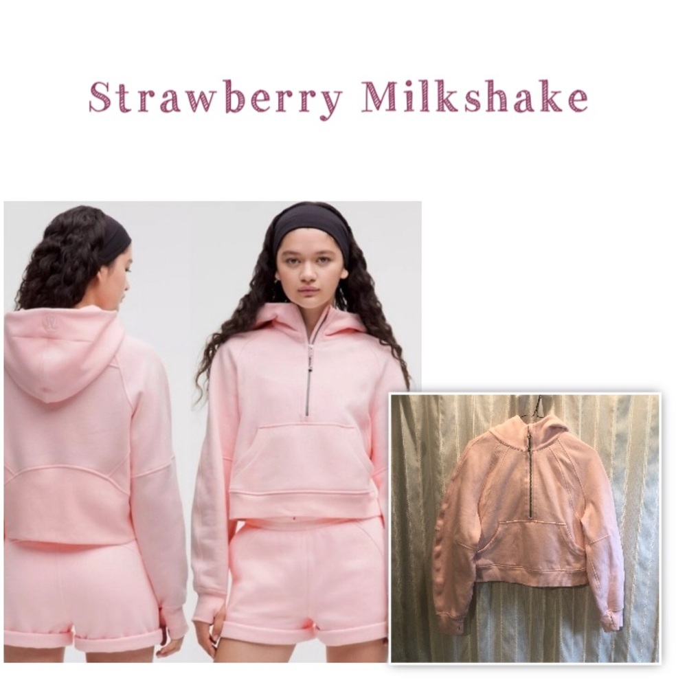 Lululemon Scuba Oversized Half Zip Hoodie Strawberry Milkshake XS/S